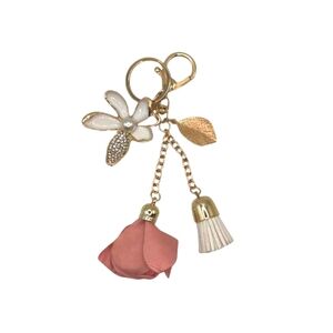 Flower Bag Charm Keychain w/ tassle